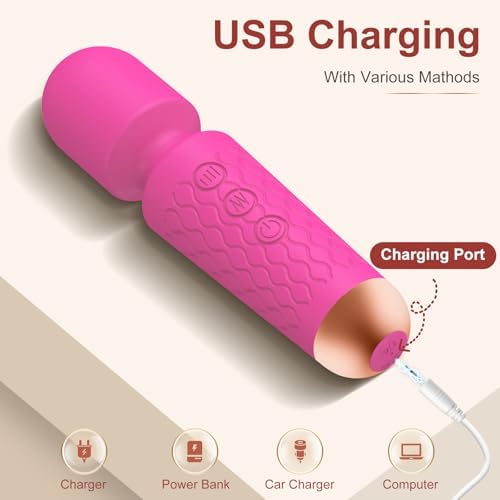 Handheld Massager 20 Patterns Rose Pink Mini Massage Tool for Muscle Relax - Image 3