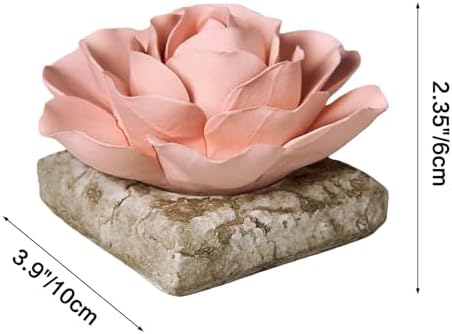 Ceramic Passive Essential Oil Diffuser, Aesthetic Desktop Handmade Flower & Concrete Base, Porcelain Aromatherapy Oils Diffuser for Home, Office, Yoga, Spa Room (Pink Peony) - Image 6