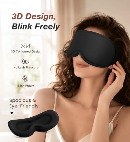 Modal Premium Sleep Mask for Men & Women - 100% Blackout Sleeping Eye Mask for Side Sleepers 3D Zero Pressure Lash Friendly Removable Cup Easy Wash Ultra Soft, Perfect for Sleep/Travel/Nap/Office - Image 4