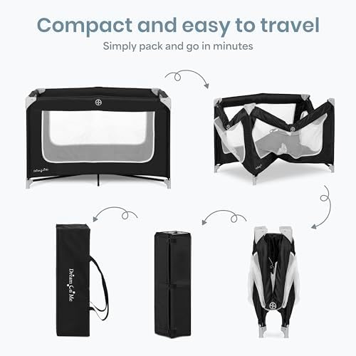 Dream On Me Zodiak Portable Playard, Compact for Travel, Carry Bag, Black - Image 4