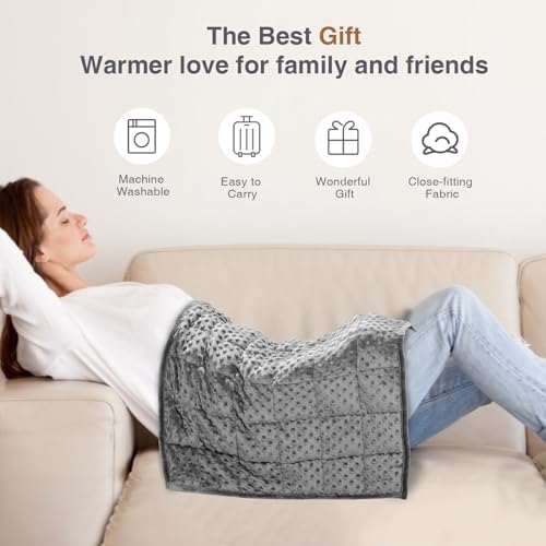 Alomidds Weighted Blanket 7lbs for Adults, Cozy Luxury Breathable Weighted Lap Blanket, Small Weighted Blanket for Travel, Relaxation, Sleeping, Grey, 29" x 24" - Image 4