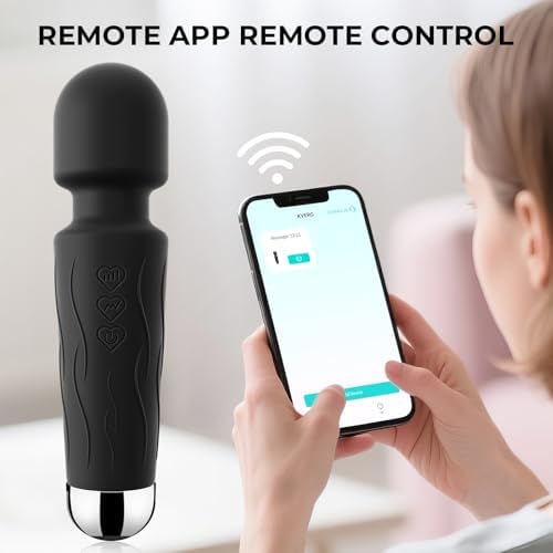 Kverg Handheld Personal Cordless Small Massager with APP–Waterproof, USB Rechargeable, 20 Vibration Patterns, 8 Speeds,Rose Black - Image 5