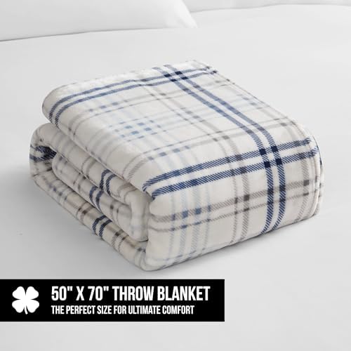 Lucky Brand Camper Plaid Blue 50"x70" Cozy Plush Blanket - Premium Microfiber Throw for Luxurious Comfort and Style - Image 2