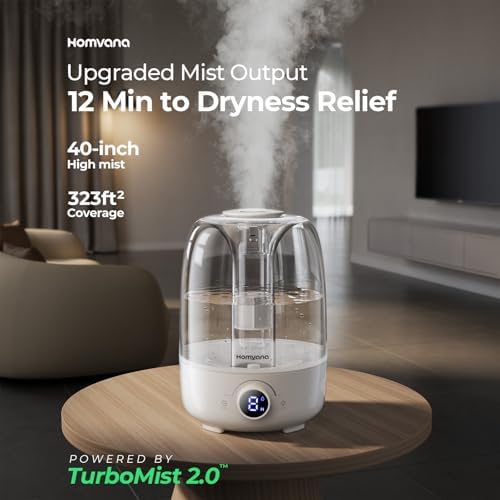 Homvana 4L Top-Fill Cool Mist Humidifiers for Bedroom, Large Room Plants - Image 2