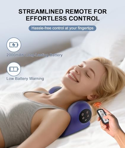 Neck Massager with Heat, Red Light & Vibration Adjustable, Heated Neck Stretcher with 3 Modes, Rechargeable Cervical Traction Device for Pain Relief & Muscle Relaxation, Gift for Women Men - Image 2