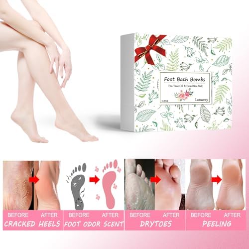 Lanwexy Bath Foot Bombs, 16 Pack Foot Soak with Bath Salt and Tea Tree Oil. Organic Natural Handmade Aroma Pure Essential Oil (Foot Bath Basin + 16 Foot Soak) - Image 2