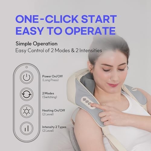 HuBDIC HubiCare Mini Neck Massager with Heat, Cordless Electric Massager for Neck and Shoulder, Upgarded 4D Deep Tissue Kneading, Deep Massage at Home for Pain Relief, Muscle Relaxation Gifts - Image 5