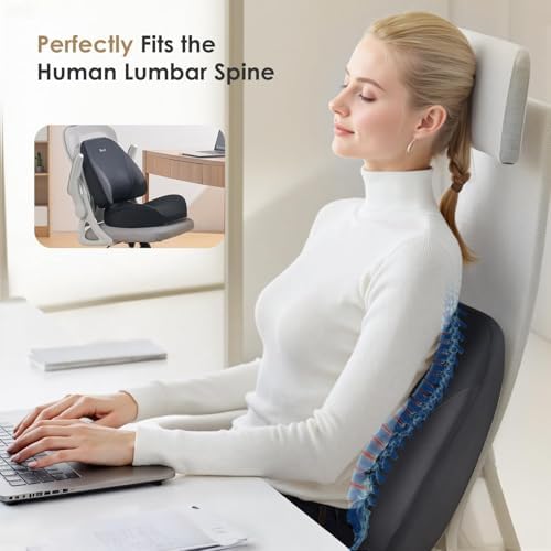 FLORICH Upgraded Ergonomic Memory Foam Car Seat Cushion with Lumbar Support, Non-Slip, Washable Driving Seat Cushion for Back & Sciatica Pain Relief, Large Car Seat Cushion Driver, Office-Black - Image 3