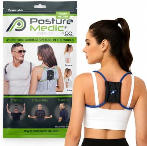 PostureMedic Plus Strength Dynamic Posture Corrector for Athletes – High Resistance Training System for Performance & Recovery – Professional Grade Posture Trainer for Men & Women - Size M (Blue) by PrimeKinetix