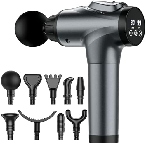 APHERMA Massage Gun, Muscle Massage Gun for Athletes Handheld Electric Deep Tissue Back Massager, Percussion Massage Device for Pain Relief with 30 Speed Levels 9 Heads by APHERMA
