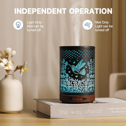 Essential Oil Diffuser 120ML Metal Aromatherapy Diffuser with Timer, Cool Mist Humidifier with Auto Shut-Off & 7 Color Lights for Home Office Spa (Bird) - Image 5