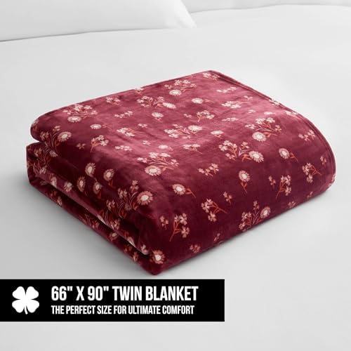 Lucky Brand Daisy Red Floral 66"X90" Cozy Plush Blanket - Premium Microfiber Throw for Luxurious Comfort and Style Twin/Twin XL Size - Image 2