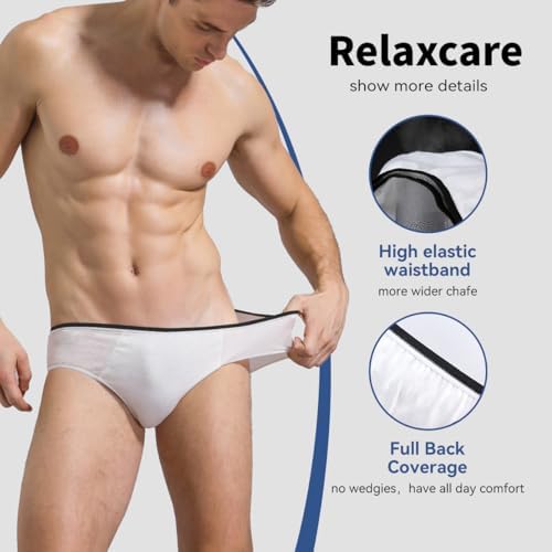 10 Packs Mens Disposable Underwear Briefs,100% Cotton Portable Brief Panties for Travel Spa Hospital Emergencies - Image 2