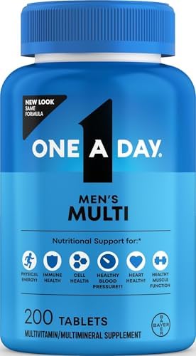 One A Day Multivitamin for Men - Daily Mens Multivitamins with Vitamin D, Zinc, Folic Acid, and B Vitamins, Physical Energy Support, 200 Count by OneADay