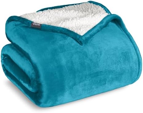Bare Home Sherpa Fleece Blanket (Twin/Twin XL, Caribbean Sea) by BareHome