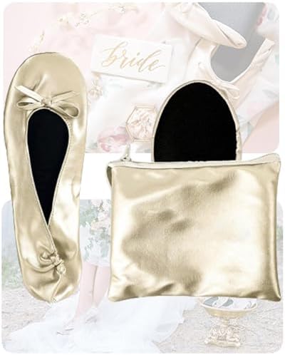 Stylish Foldable Ballet Flats for Women Portable Roll Up Travel Shoes for Wedding Bridesmaid Includes Carrying Pouch - Image 5