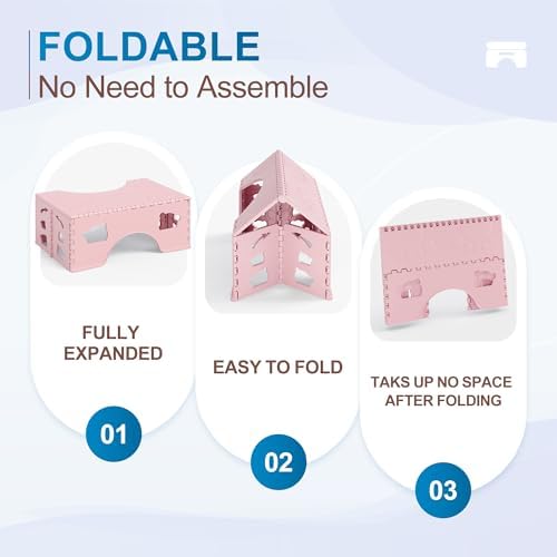 Foldable Poop Stool Adult, 7 Inch Toilet Stool Squat, Pink Potty Stool - Image 4