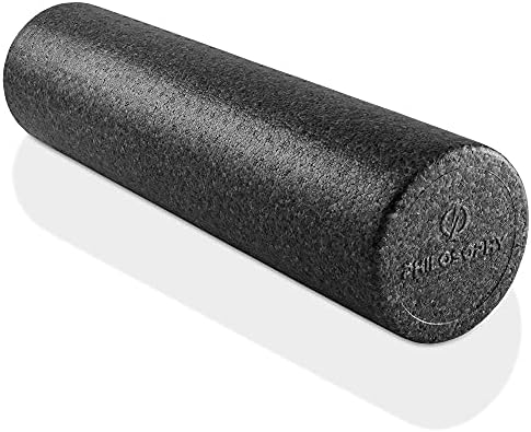 Philosophy Gym 24" High-Density Foam Roller for Exercise, Massage, Muscle Recovery - Round, Black by PhilosophyGym