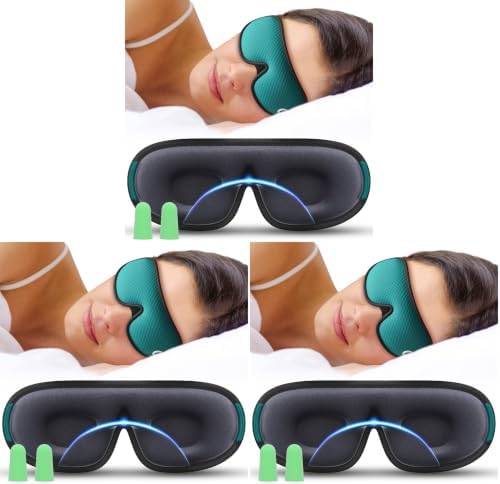 Medi Grade Sleep Mask Cotton Eye Mask with 3D Memory Foam for Sleeping (Pack of 3) by MediGrade