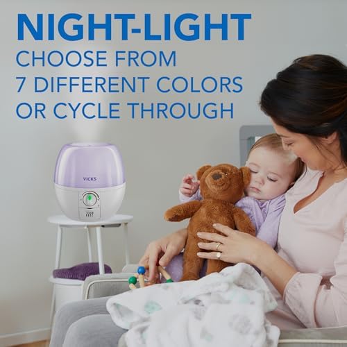 Vicks Humidifier 3-in-1 SleepyTime Cool Mist Humidifier for Nursery, White - Image 6