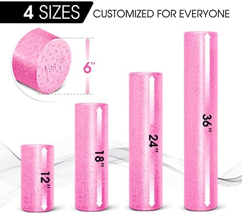 Yes4All Foam Roller, EPP High-Density Material, High Firmness Level, Back Roller for Athlete & Professional, Suitable for Full Body Massage, Yoga & Pilates, Fuchsia Rose, 36 Inch - Image 6
