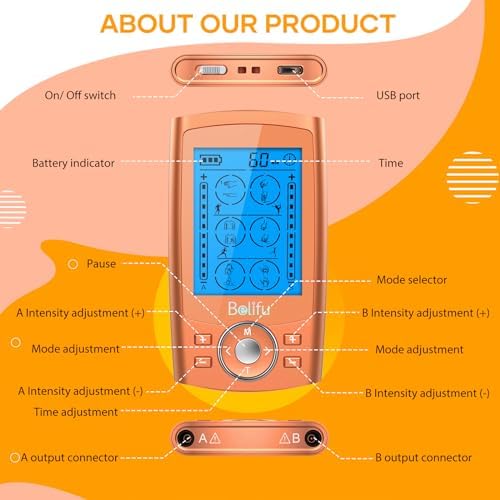 Belifu TENS Unit PMS Massager 24 Modes Muscle Stimulator, Electronic Tens Machine for Neck, Back, Arms & Chronic Pain Relief - Image 4