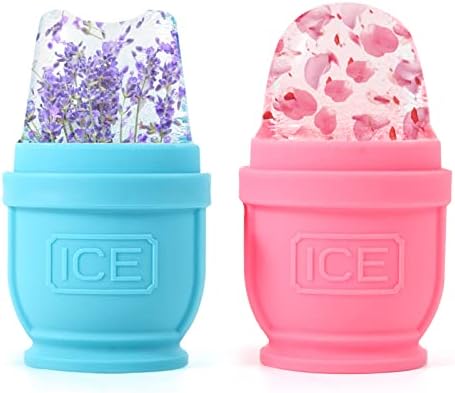 2 Packs Face and Body Ice Roller, Silicone Ice Cube for Puffiness, Pain Relief, Cold Therapy Ice Cup Molds Massage Tool by BFASU