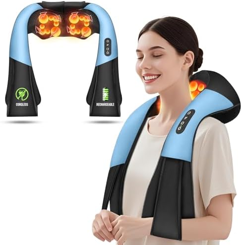 AERLANG Fathers Day Dad Gifts Neck Massger,Shiatsu Neck and Back Massager with Heating Neck and Shoulder Massager Deep Kneading Pillow for Massage Use Gifts for Women Men Dad Mom by AERLANG