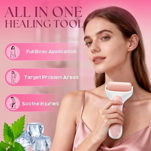 Ice Roller for Face, Premium Facial Ice Roller and 2X Rollers for Long Lasting Cold - Eye Roller for Puffy Eyes & Cold Massage for Migraines (Pink) - Image 5