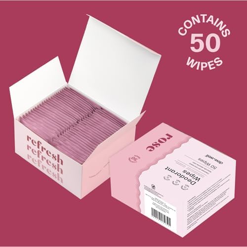 Dew Well Deodorant Wipes - Individually Wrapped Armpit Wipes - Aluminum Free Body Sheets with Natural Extracts - Rose Towelette for Travel - 50 Count, Pack of 1, Rose - Image 6