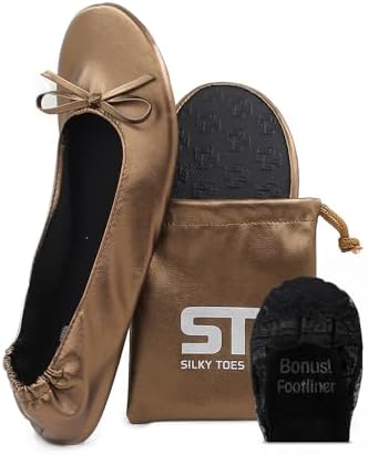 Foldable Flats for Women, Portable Ballet Shoes for Wedding &Travel Comfort by SilkyToes