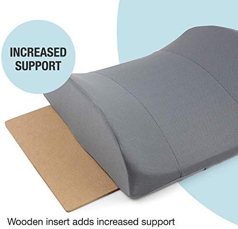 DMI Lumbar Support Pillow for Chair to Assist with Back Support with Removable Washable Cover and Firm Insert to Ease Lower Back Pain While Improving Posture, 14 x 13 x 5, Contoured Foam, Elite, Gray - Image 5