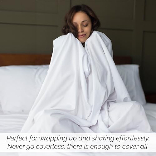 XL Oversized King Flat Sheet Only 132x110 Cal King Top Sheet Soft Sand - Image 6