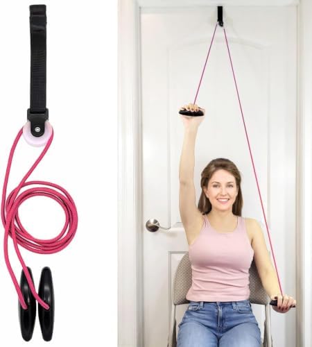 AARAM Pulley with Rope and Door Strap, Easy to Use Exercise Equipment for Frozen Shoulder and Hand/Arm Exercise Material Nylon Plastic, Smooth Action Pulley by AARAM