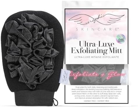 Ultra-Luxe Korean Exfoliating Mitt, Body Exfoliator & Mesh Shower Gloves by SeraphicSkincare