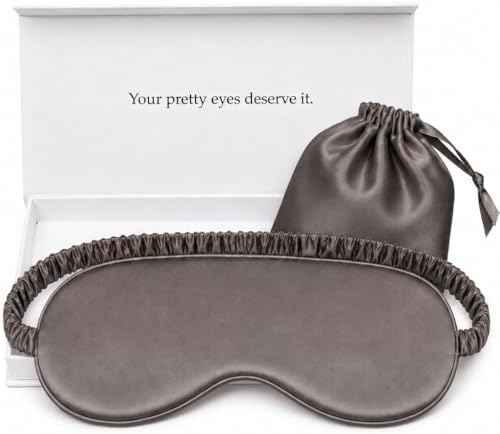 Silk Sleep Mask Light Blocking Luxury 100% Mulberry 19mm Silk Eye Mask Eye Cover Blindfold Ultra Soft Light & Comfy Anti Aging Skin Care with Travel Bag Gift Package by YanserSelection