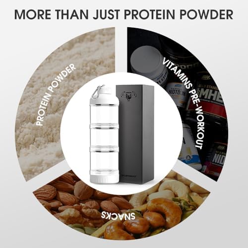 BYLWORKOUT 3-Layer Protein Powder Container with Funnel and Keychain - Image 5
