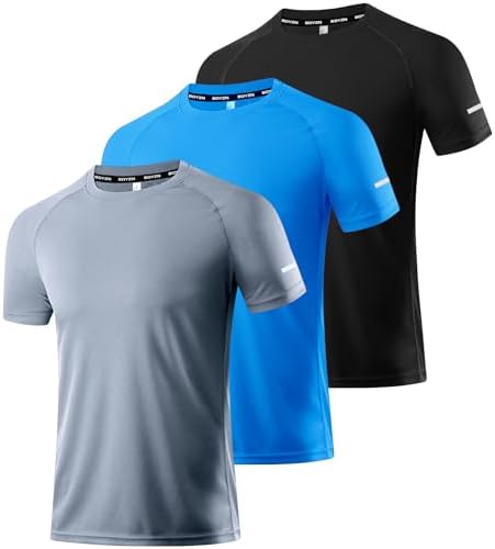 Boyzn 1, 3, 5 or 7 Pack Men's Workout Running Shirts, Dry Fit Moisture Wicking T-Shirt, Gym Athletic Short Sleeve Tee Shirts by Boyzn