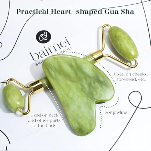 BAIMEI IcyMe Gua Sha & Jade Roller Set for Facial Sculpting and Relaxation - Image 3