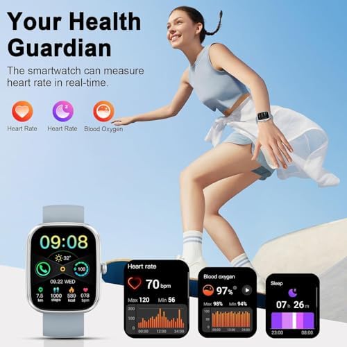 Smart Watch for Men Women (Answer/Make Call), 1.91" HD Touch Screen Smart Watch, 100+ Sports Fitness Watch, Heart Rate/Sleep/SpO2 Monitor/Pedometer, IP68 Waterproof Fitness Tracker for Android iOS. - Image 6