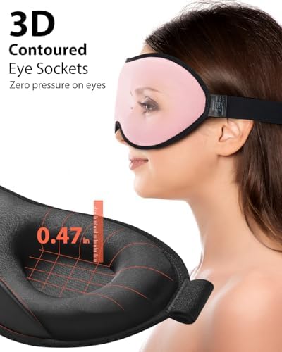 MABAO Weighted Sleep Mask, 100% Blackout Blindfold for Sleeping, Pink - Image 5