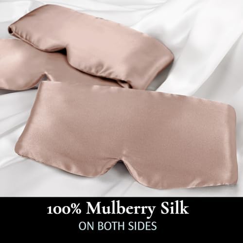 Zenssia 100% Mulberry Silk Sleep Mask Eye Mask for Men and Women, Taupe - Image 2