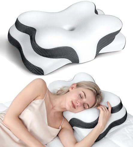 Osteo Sustained Cervical Health Neck Pillow, Contour Zoned Design Ergonomic Pillow for Pain Relief, No-Temperature Affected Memory Foam Pillows, Cooling Pillow Support Side, Back, Stomach Sleeper by OSTEO