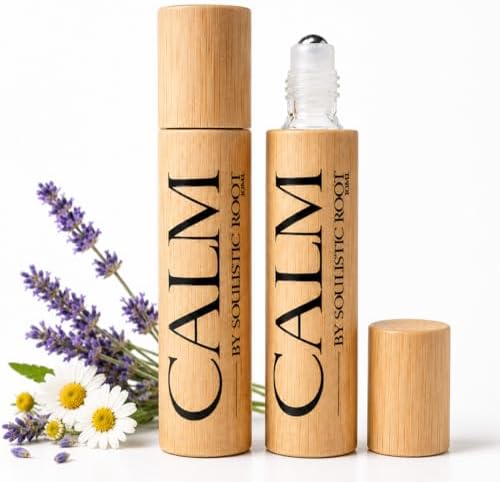 Soulistic Root Calm Essential Oil Roller, Calm Essential Oil Roll On Blend, 10ml Glass Roller- Stress Relief, Essential Oil Blends, Aromatherapy Self Care Products for Women by SoulisticRoot