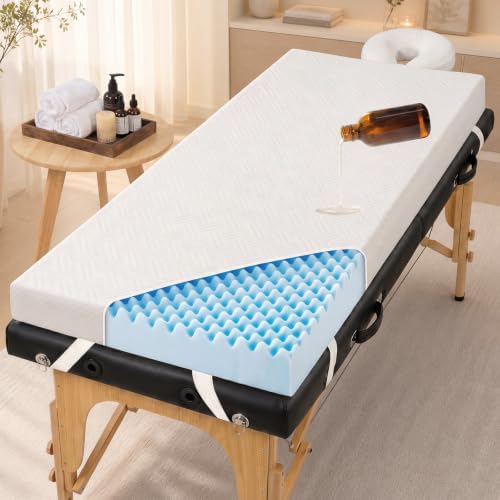 Gerrii Massage Bed Topper for Lash 73" x 29" x 3" 30D High Density Egg Foam by Gerrii