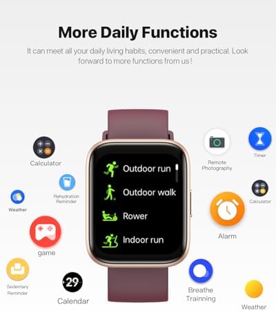 Smart Watch for Men Women - Answer/Make Calls/Quick Reply/AI Voice Assistant, 1.83" for Android iPhone Samsung Compatible IP68 Smartwatch Fitness Tracker Blood (Rose Gold+Wine Red, 1.9") - Image 4