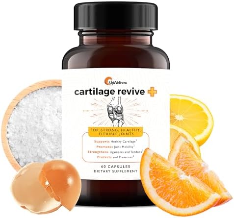 UpWellness Cartilage Revive + Joint Support Supplement for Men and Women with Type II Collagen for Joints - D-Glucosamine Sulfate, MSM, Vitamin D3, Vitamin C and More - 60 Capsules by UpWellness