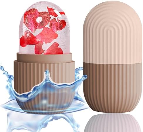 XHJRI Ice Face Roller Massager,Ice Cube Roller for Face, Eyes and Neck Naturally Conditioning and Skin Care,De-Puff Eye Bags,Reduce Migraine Pain,Reusable Massage Silicone Ice Mold (Coffee) by XHJRIBringyourbabybestlif