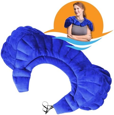 SunnyBay Weighted Shoulder Wrap, Microwavable Heating Pad, Royal Blue by SunnyBay