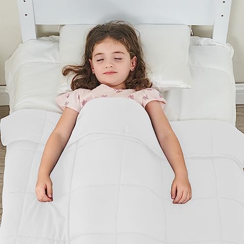 yescool Weighted Blanket (5 lbs, 36" x 48", White) Cooling Heavy Blanket, Perfect for 40-60 lbs, Breathable Throw Blanket Gifts with Premium Glass Bead, Machine Washable - Image 3